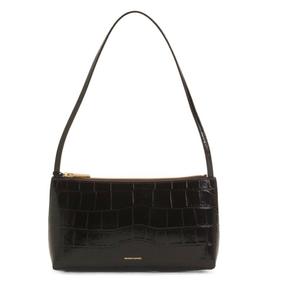 MANSUR GAVRIEL Chocolate Made In Italy Leather Croc Embossed Gaia